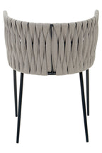 Grey Dining Chair with Woven Back