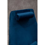 Navy Velvet Swivel Lounge Chair with Headrest