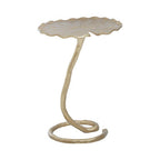 Scalloped Aluminium Pedestal Side Table