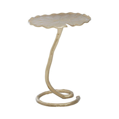 Scalloped Aluminium Pedestal Side Table