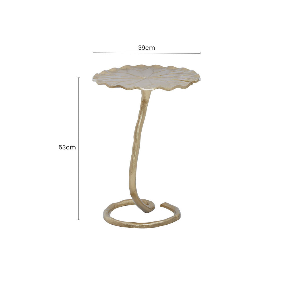 Scalloped Aluminium Pedestal Side Table