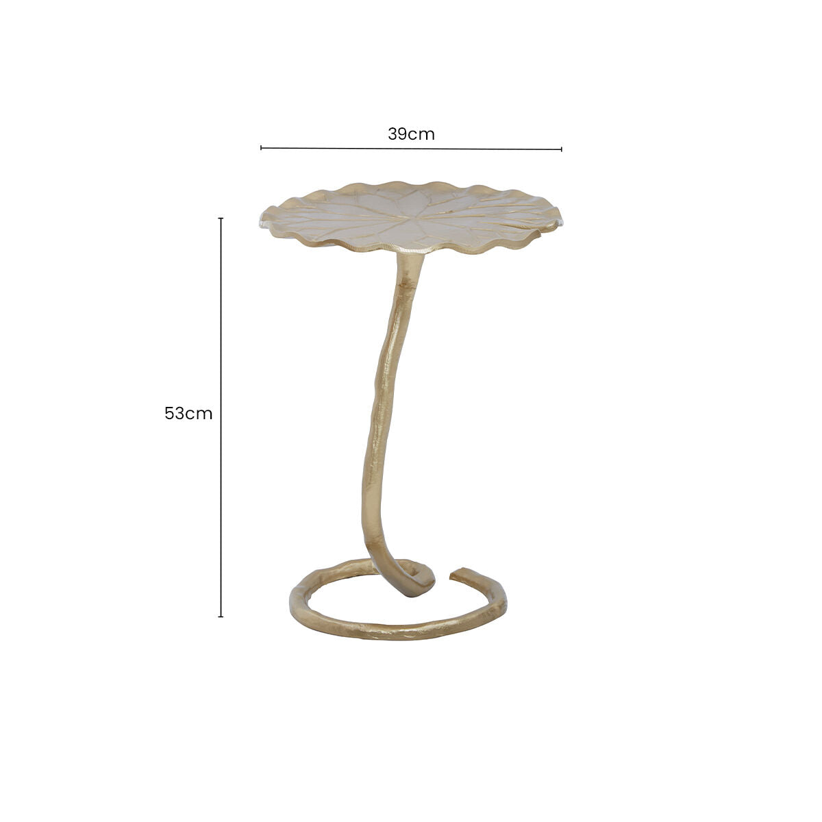 Scalloped Aluminium Pedestal Side Table
