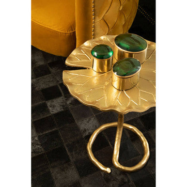 Scalloped Aluminium Pedestal Side Table