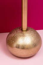 Geometric Mosaic Top Gold Finish Side Table with Slim Column and Round Base
