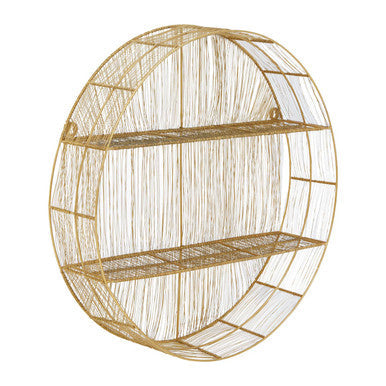 Gold Wire Round Wall Shelf