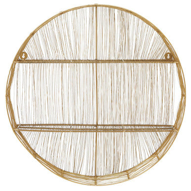 Gold Wire Round Wall Shelf