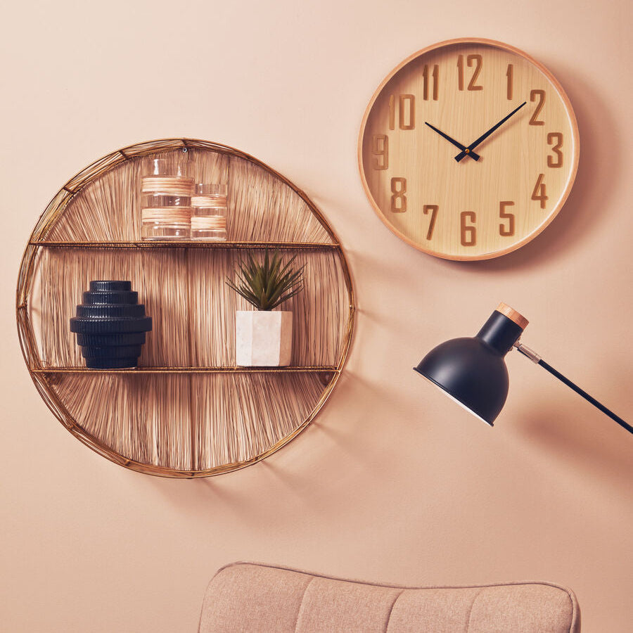 Gold Wire Round Wall Shelf