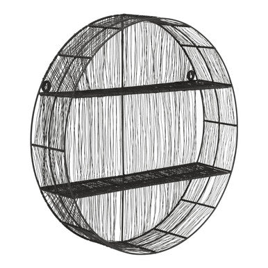 Black Wire Round Wall Shelf