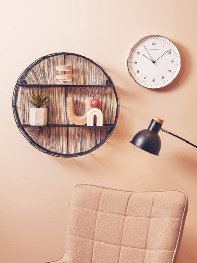 Black Wire Round Wall Shelf