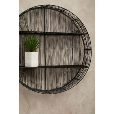 Black Wire Round Wall Shelf