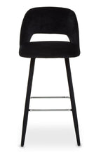 Black Velvet Bar Chair with Couture Detail