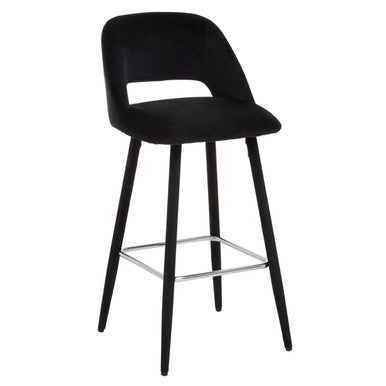 Black Velvet Bar Chair with Couture Detail