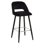 Black Velvet Bar Chair with Couture Detail