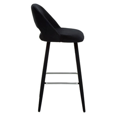 Black Velvet Bar Chair with Couture Detail