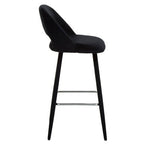 Black Velvet Bar Chair with Couture Detail