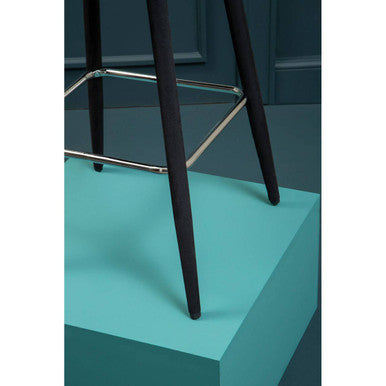 Black Velvet Bar Chair with Couture Detail
