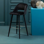Black Velvet Bar Chair with Couture Detail