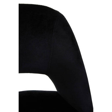 Black Velvet Bar Chair with Couture Detail
