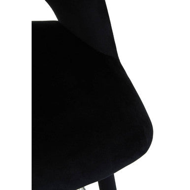 Black Velvet Bar Chair with Couture Detail