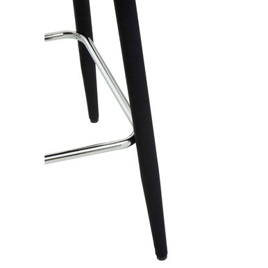 Black Velvet Bar Chair with Couture Detail