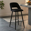 Black Velvet Bar Chair with Couture Detail