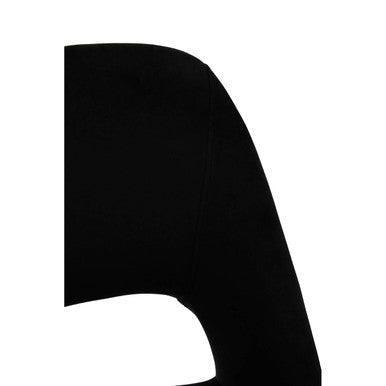 Black Velvet Dining Chair with Cut-Out Back