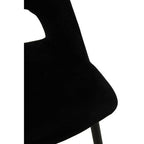 Black Velvet Dining Chair with Cut-Out Back