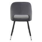 Grey Velvet Dining Chair with Tapered Back