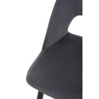 Grey Velvet Dining Chair with Tapered Back