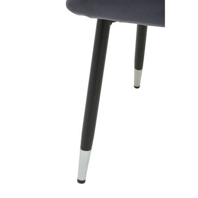 Grey Velvet Dining Chair with Tapered Back
