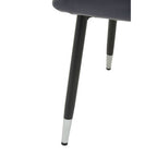 Grey Velvet Dining Chair with Tapered Back