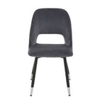Grey Velvet Dining Chair with Tapered Back