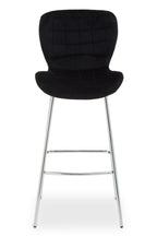 Quilted Black Velvet Bar Chair