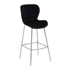 Quilted Black Velvet Bar Chair