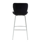 Quilted Black Velvet Bar Chair