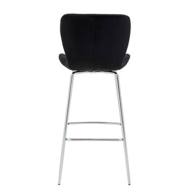 Quilted Black Velvet Bar Chair