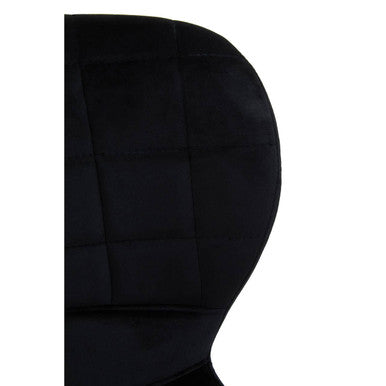 Quilted Black Velvet Bar Chair