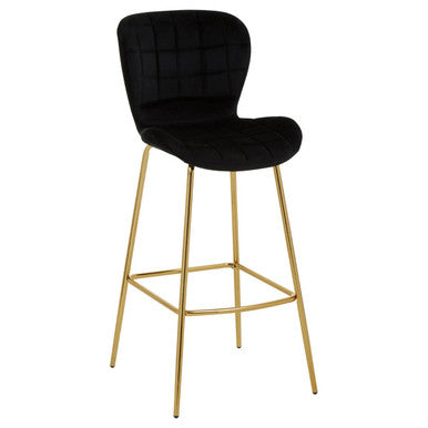 Quilted Black Bar Chair