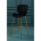 Quilted Black Bar Chair