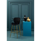 Quilted Black Bar Chair