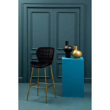 Quilted Black Bar Chair