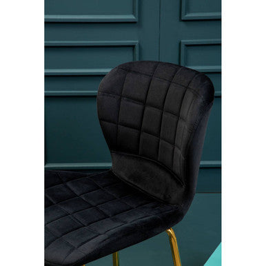 Quilted Black Bar Chair