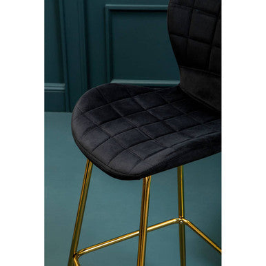 Quilted Black Bar Chair