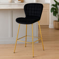 Quilted Black Bar Chair