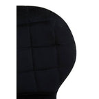 Quilted Black Velvet Dining Chair with Gold Legs