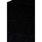 Quilted Black Velvet Dining Chair with Gold Legs