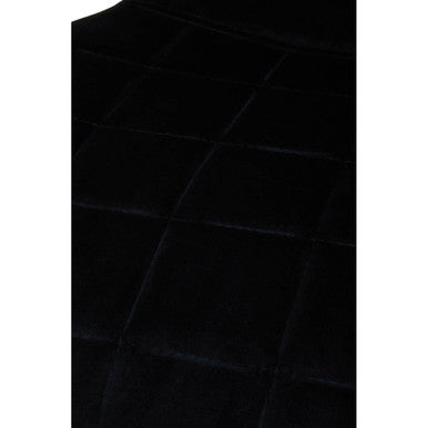 Quilted Black Velvet Dining Chair with Gold Legs