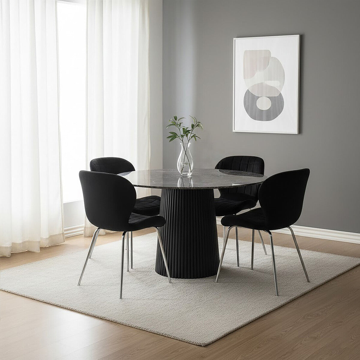 Dining Chair with Silver Legs