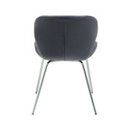 Quilted Grey Velvet Dining Chair