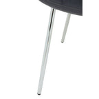 Quilted Grey Velvet Dining Chair